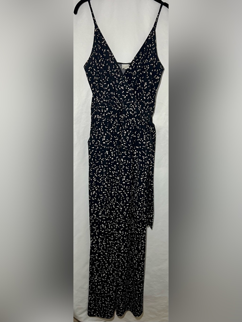 BUNDLE 2 Kaileigh Rica Crop Wide Leg Jumpsuits-Black Confetti & Olive Stripe M